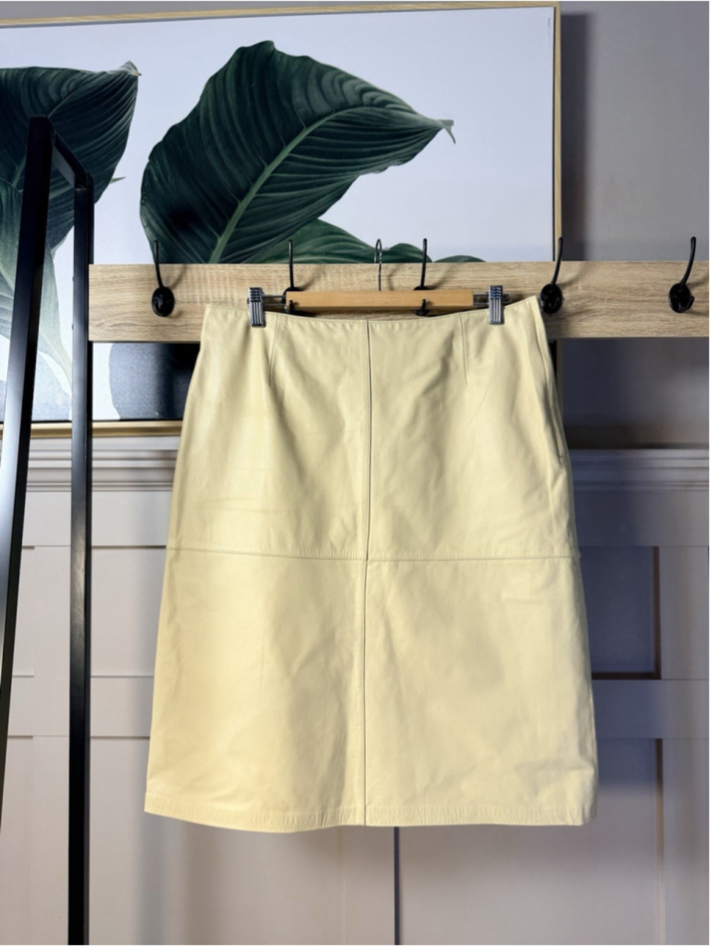 Vintage Nygård Collection Genuine Leather Skirt beige leather Size 12